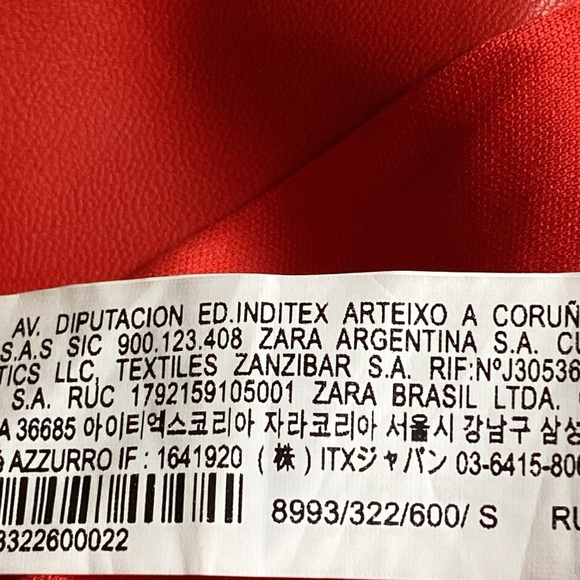 NWOT. Zara Red Faux Leather Off-the-Shoulder Midi Dress. Size S. - Picture 8 of 12